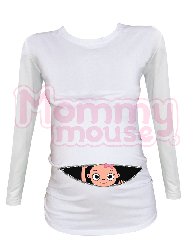 Blusa Maternidad Básica Manga Larga.  Cierre niña