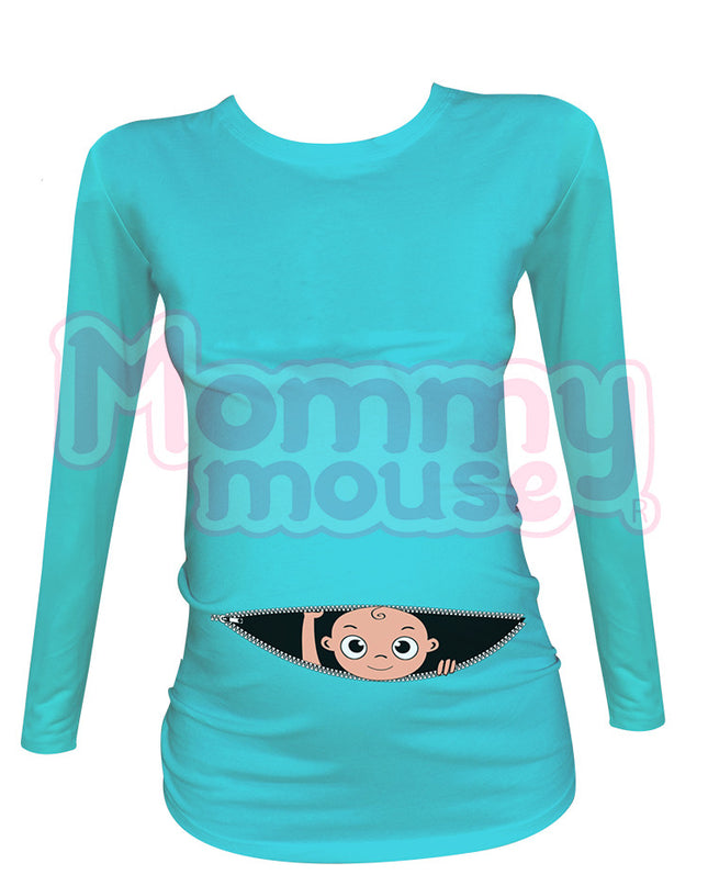 Blusa Maternidad Básica Manga Larga. Cierre niño