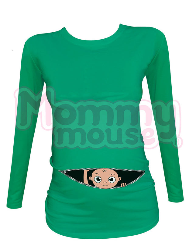 Blusa Maternidad Básica Manga Larga. Cierre niño