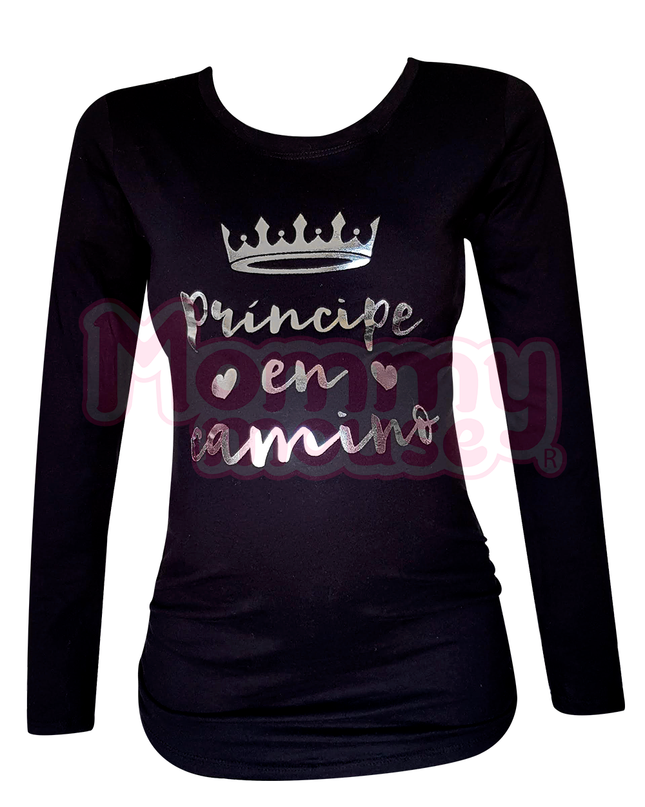 Blusa Maternidad Básica Manga Larga. Príncipe en camino