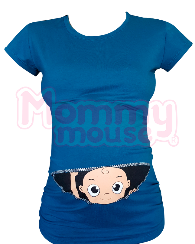 Blusa Maternidad Básica Manga corta. Cierre niño.