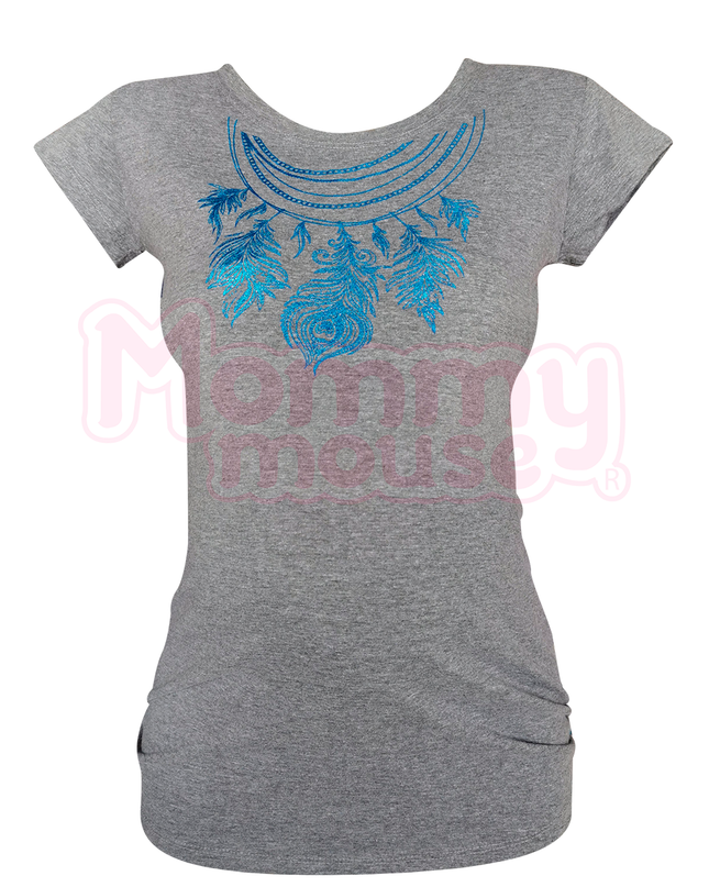 Blusa Maternidad Aplicación Manga corta. Plumas metálicas