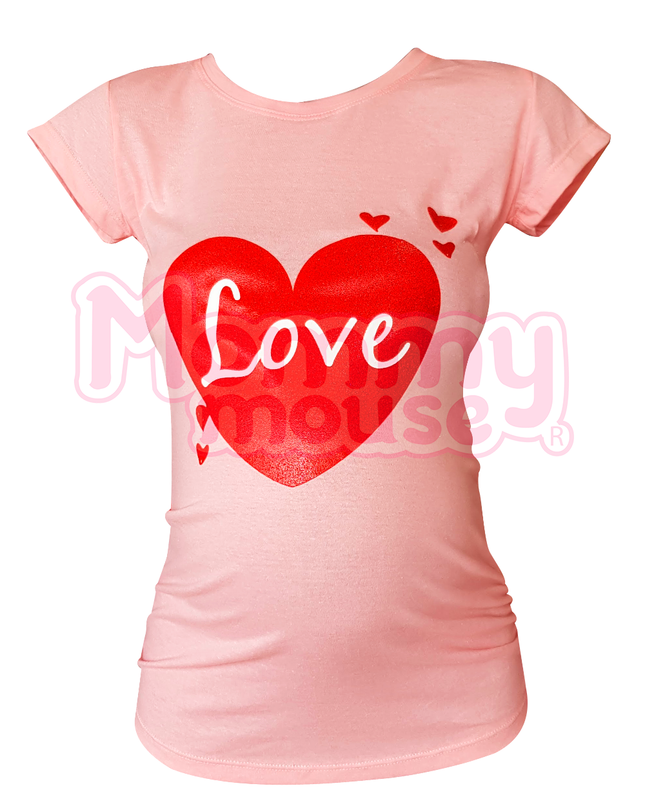 Blusa Maternidad Básica Manga corta. Corazón Love
