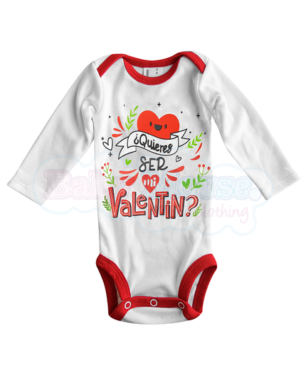 Pañalero Manga Larga Unisex. ¿Quieres ser mi valentín?