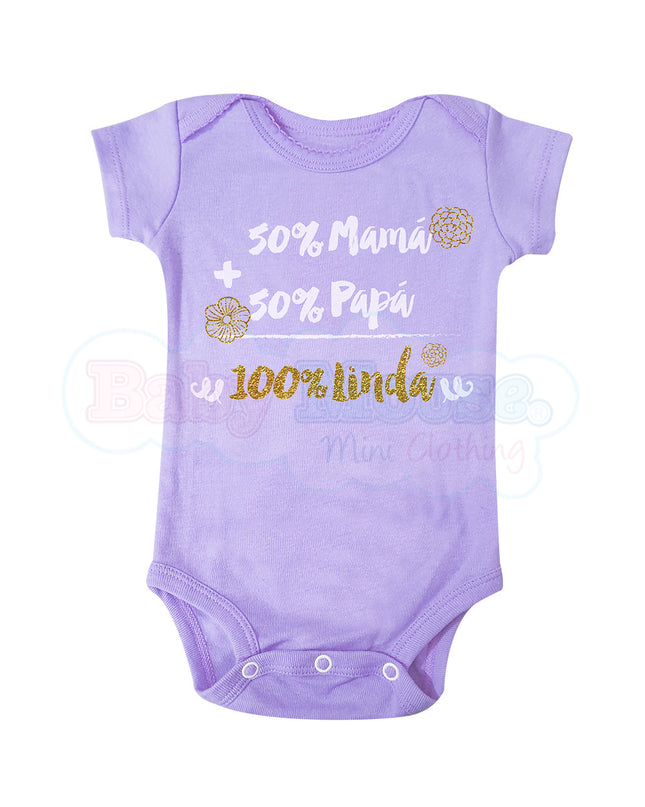 Pañalero manga corta Glitter niña . 100% Linda