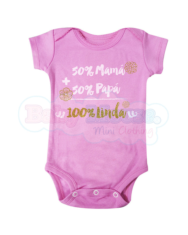 Pañalero manga corta Glitter niña . 100% Linda