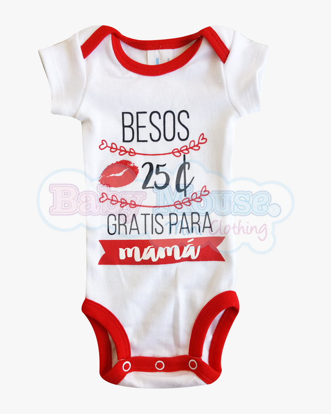 Pañalero Manga Corta Unisex. Besos 25 centavos