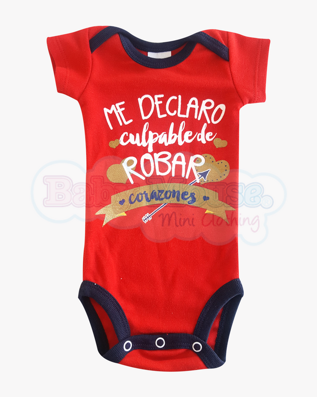 Pañalero Manga Corta Unisex. Culpable de robar corazones