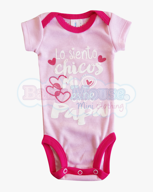 Pañalero Manga Corta Niña. Corazón de papá