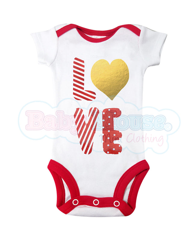 Pañalero Manga Corta Unisex. LOVE dorado