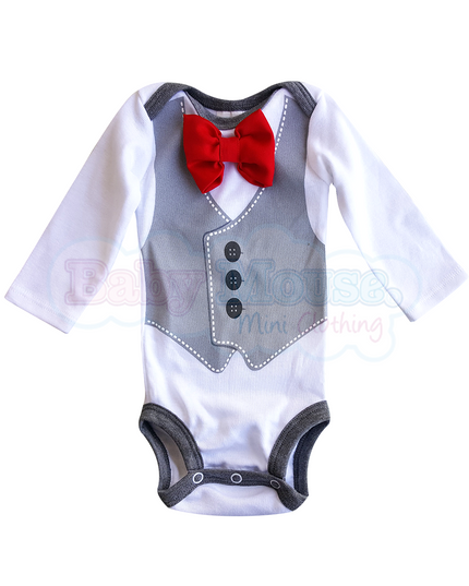 Pañalero Manga Larga . Chaleco elegante moño