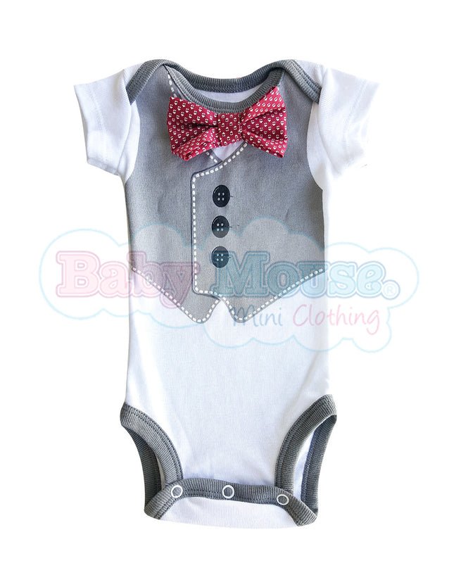 Pañalero Manga Corta Niño. Chaleco elegante moño