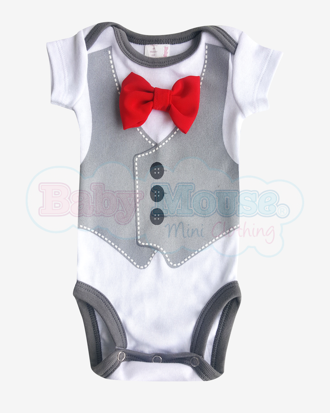 Pañalero Manga Corta Niño. Chaleco elegante moño