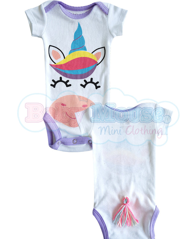 Pañalero Manga Corta Niña. Unicornio pompón