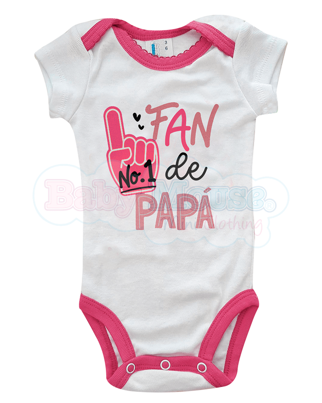 Pañalero Manga Corta Niña. Fan #1 de papá rosa
