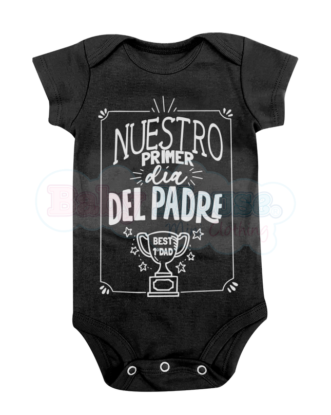 Pañalero manga corta unisex. Nuestro primer día del padre