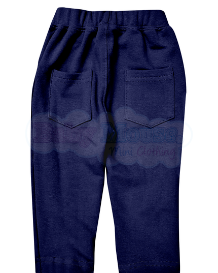 Pantalón kids 3 a 10 años. Terry Azul Marino