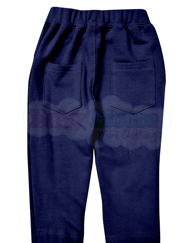 Pantalón kids 3 a 10 años. Terry Azul Marino