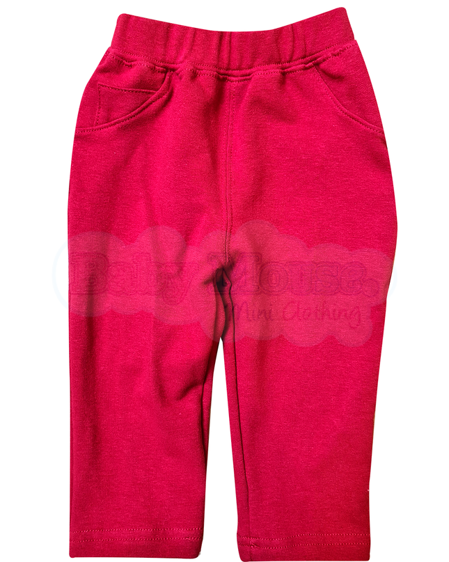 Pantalón bebé 3-24 meses. Terry Rojo