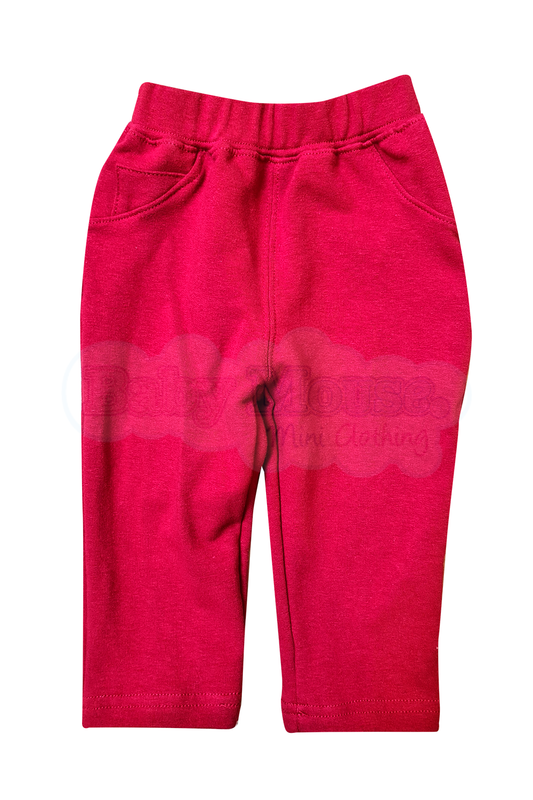 Pantalón kids 3 a 10 años. Terry Rojo