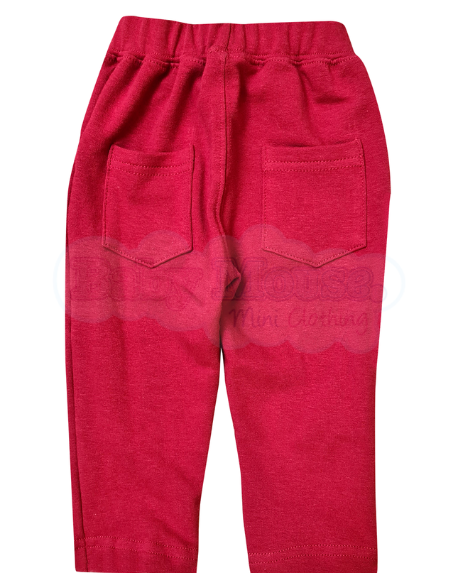 Pantalón bebé 3-24 meses. Terry Rojo