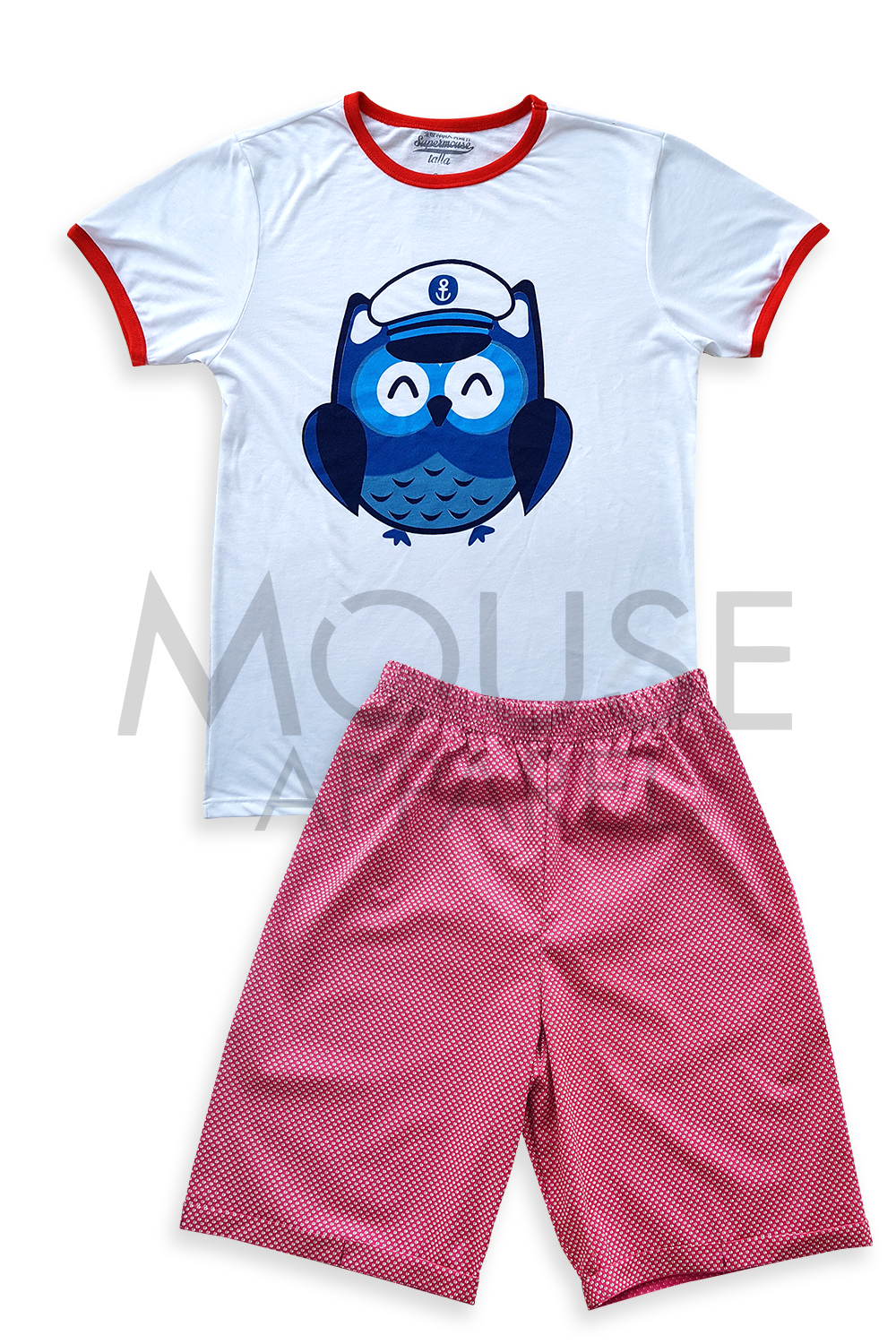 B1717 Pijama entero para niños de felpa modelo BÚHO UNISEX 4 a 14 años Azul  6