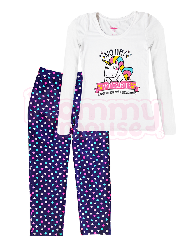 Pijama dama Manga larga. No hay imposibles