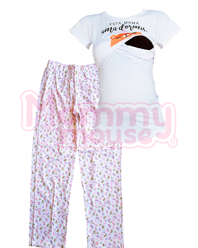Pijama manga larga de lactancia. Mamá Oso