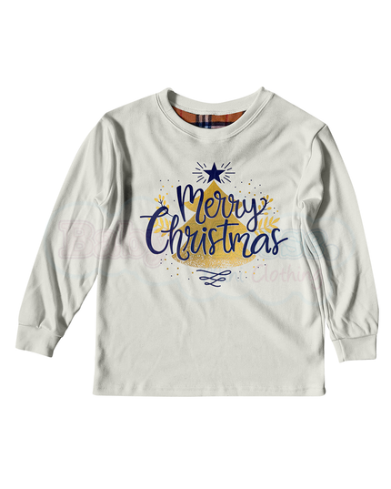 Pijama Franela 2 a 10 Años. Foil árbol Merry