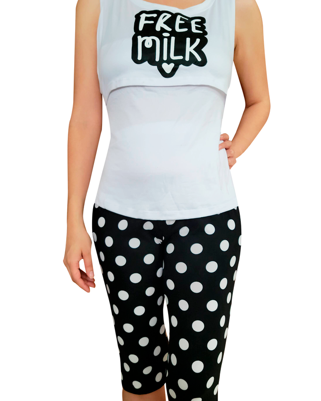 Pijama maternidad-lactancia capri. Free Milk