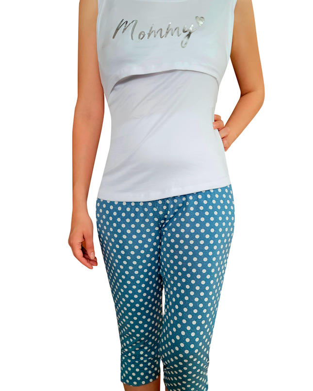 Pijama maternidad-lactancia capri. Mommy Foil