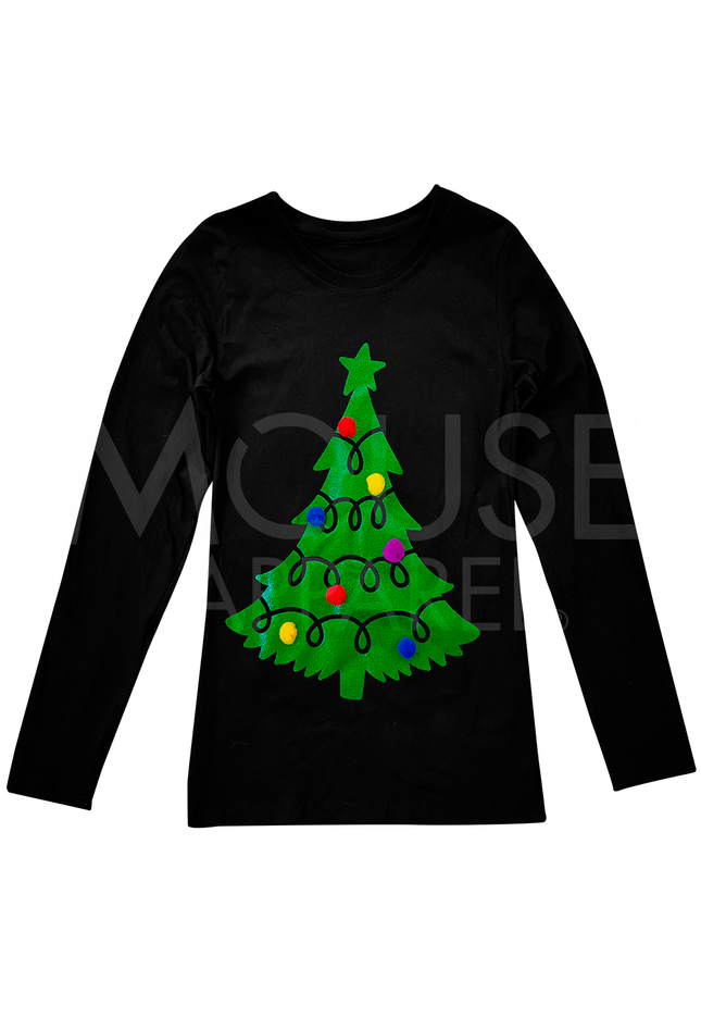 Playera Kids. Árbol pompones reales
