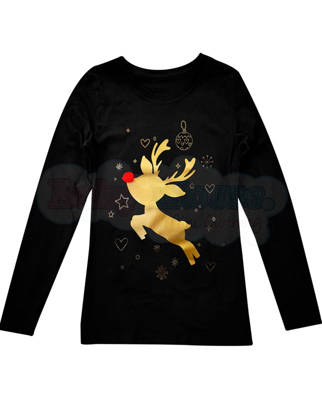 Playera bebé . Reno pompón real