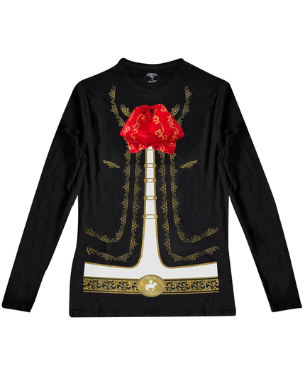 Playera Dama manga larga. Charro moño real