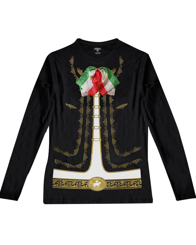 Playera Dama manga larga. Mariachi real Tricolor