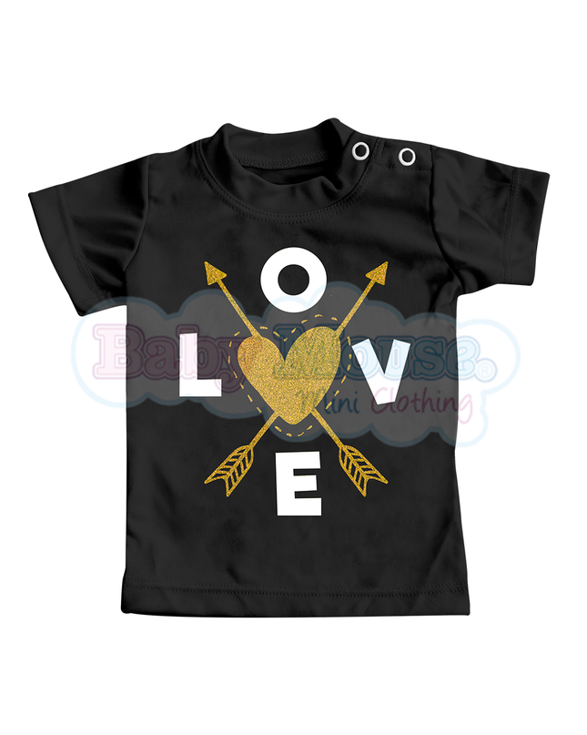 Playera Bebé manga corta . Love flecha