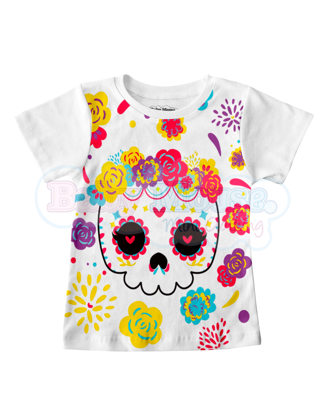Playera Kids Manga Corta Niña. Catrina