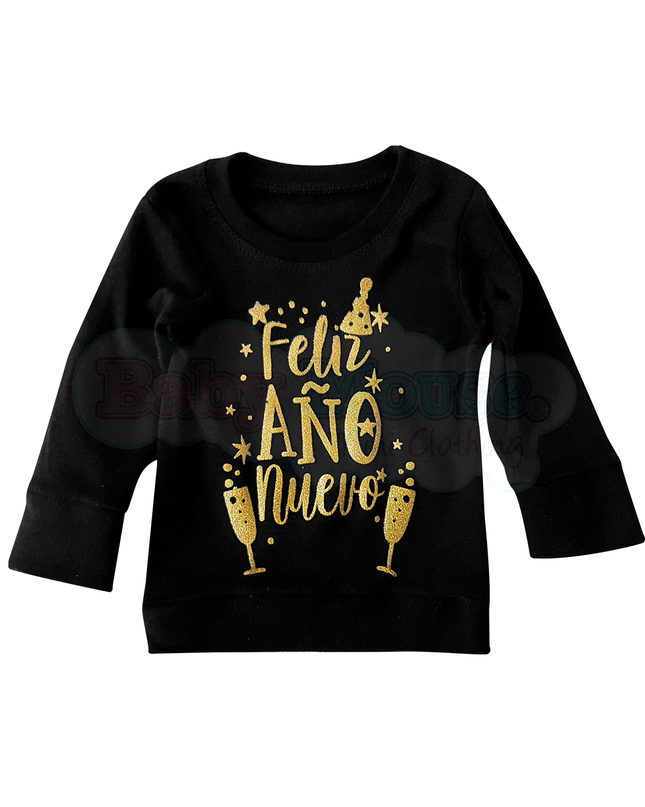 Playera navideña bebé. Feliz Año Nuevo