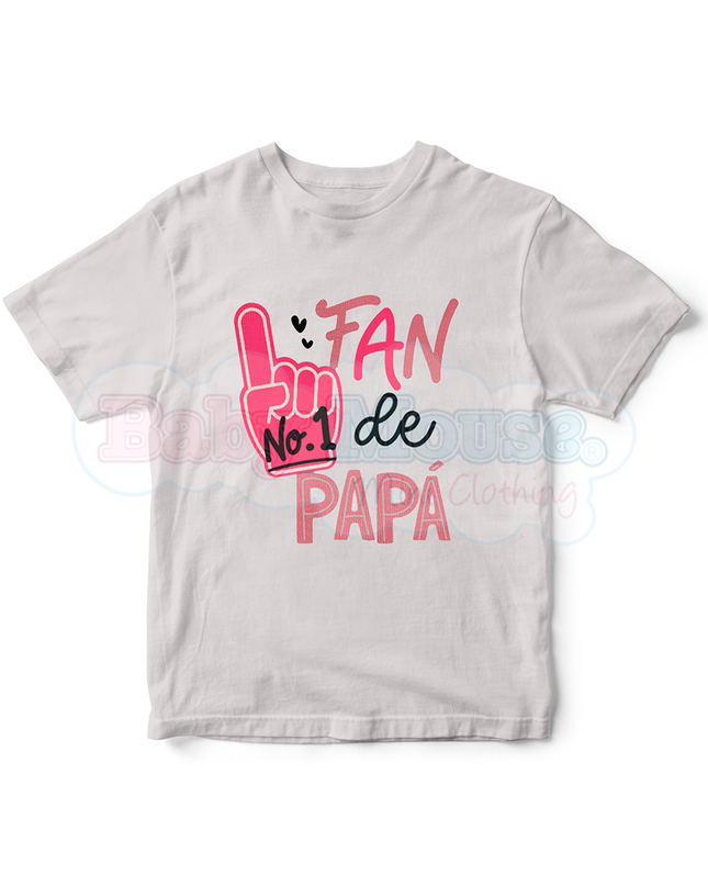 Playera Niña. Fan #1 de papá rosa