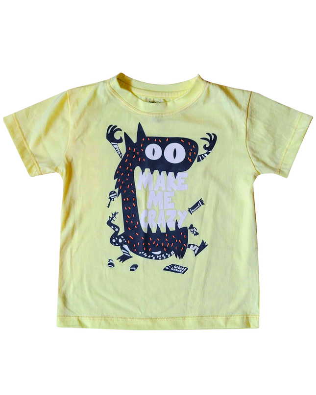 Playera Kids manga corta . Mounstro Crazy