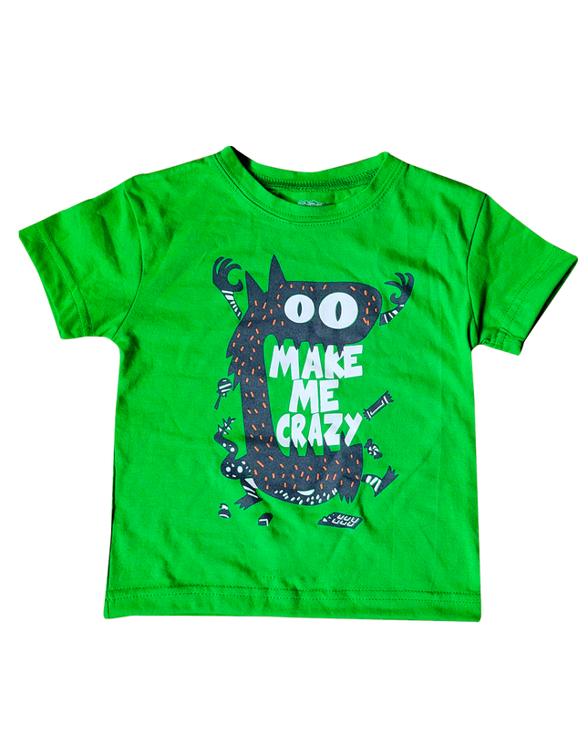 Playera Kids manga corta . Mounstro Crazy