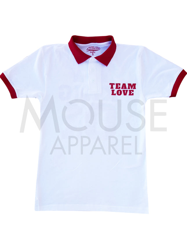 Playera Caballero tipo polo . Team Love