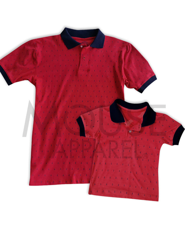Set- Tipo polo anclas Rojo
