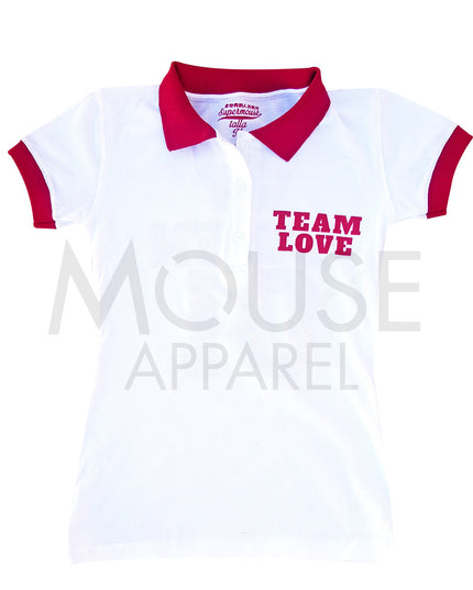 Playera Dama tipo polo . Team Love