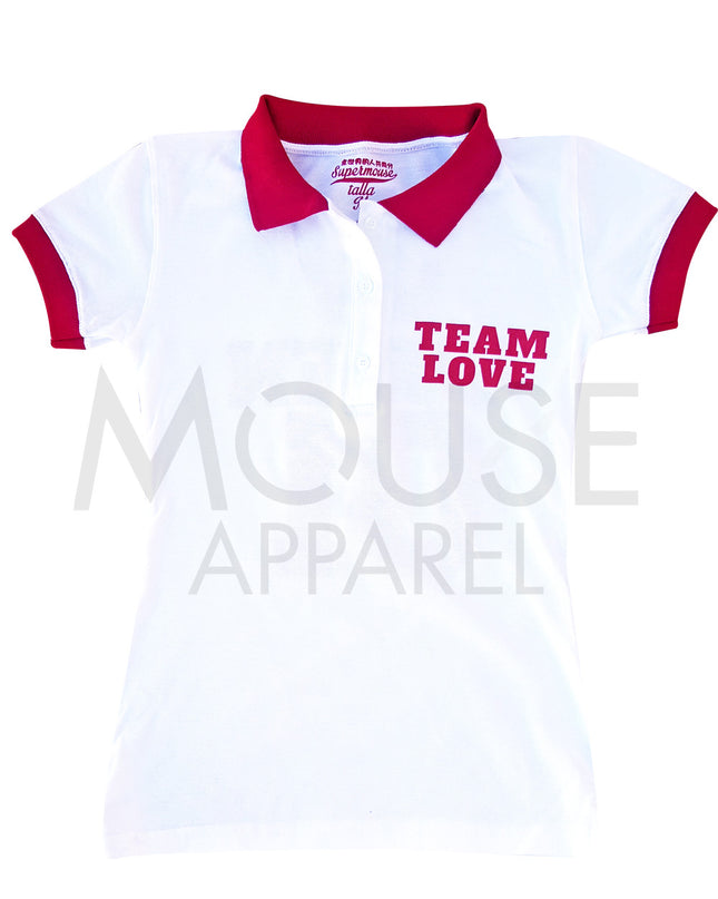 Playera Dama tipo polo . Team Love