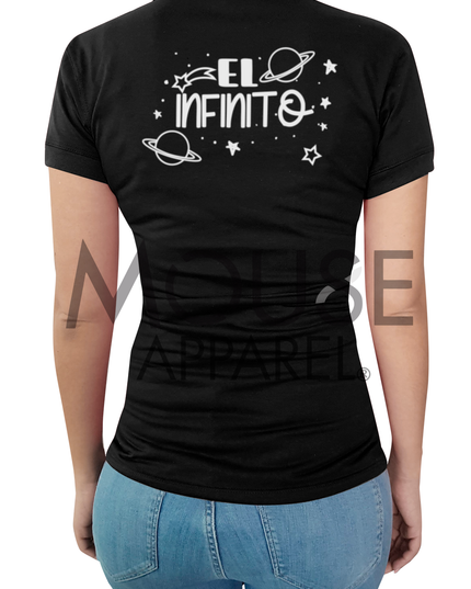 Playera Dama tipo polo . El infinito