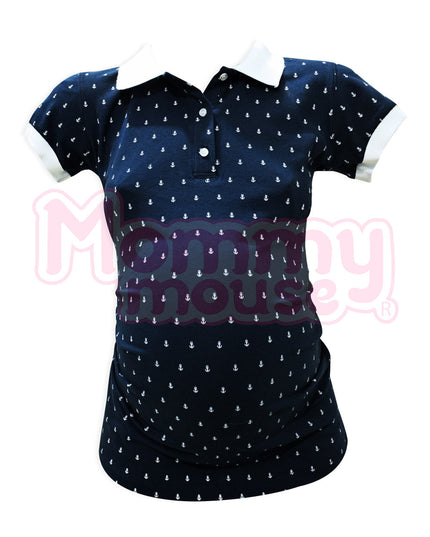 Playera maternidad tipo polo. Anclas