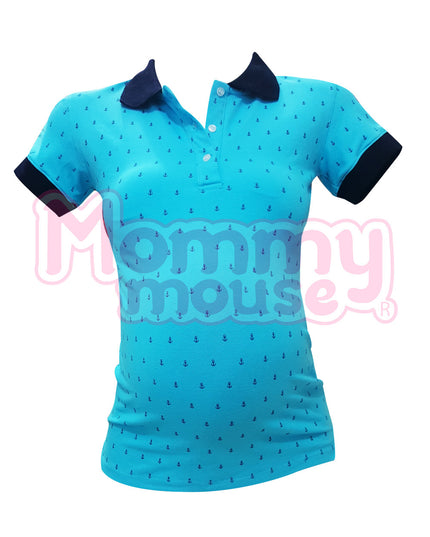 Playera maternidad tipo polo. Anclas