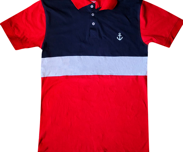 Playera caballero tipo polo Ancla blanca – Mouse Apparel