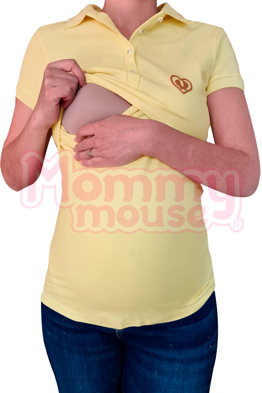 Blusa maternidad - lactancia Tipo Polo. Amarillo